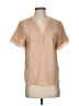 Unbranded 100% Polyester Tan Short Sleeve Blouse Size S - photo 1