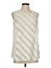 DKNY 100% Polyester Ivory Sleeveless Blouse Size M - photo 1
