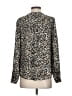 Talbots 100% Polyester Animal Print Black Long Sleeve Blouse Size XS - photo 2