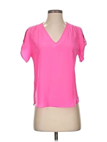 Amanda Uprichard Short Sleeve Silk Top (view 1)