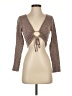 Harve Benard Brown Long Sleeve Top Size S - photo 1
