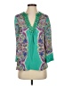Tibi 100% Silk Green 3/4 Sleeve Silk Top Size 2 - photo 1