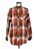 Unbranded 100% Polyester Plaid Orange Long Sleeve Blouse Size M - photo 1