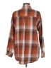 Unbranded 100% Polyester Plaid Orange Long Sleeve Blouse Size M - photo 2