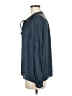 J.Crew 100% Polyester Solid Blue Long Sleeve Blouse Size M - photo 5