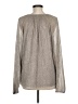 Banana Republic Metallic Silver Long Sleeve Blouse Size M - photo 2