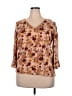 Rusttydustty Floral Brown 3/4 Sleeve Blouse Size XXL - photo 1