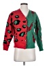 Shein Animal Print Red Cardigan Size 4 - photo 1