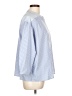 Nicole Miller Stripes Blue 3/4 Sleeve Blouse Size L - photo 4