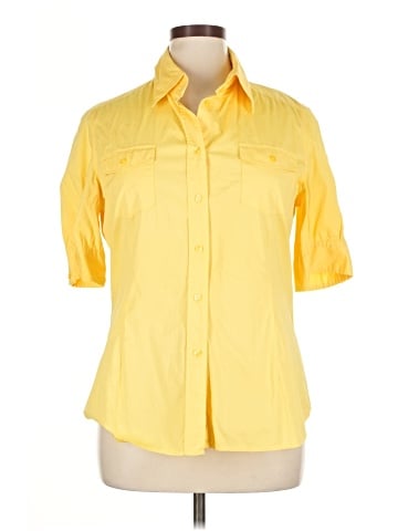 Moda International 3/4 Sleeve Button-Down Shirt (view 1)