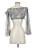 Shein Gray 3/4 Sleeve Blouse Size 4 - photo 2