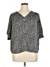 Maison d' Amelie 100% Polyester Black Short Sleeve Blouse Size XL - photo 1