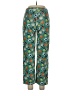 Assorted Brands 100% Polyester Floral Green Casual Pants Size L - photo 2