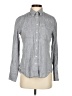 Claridge's 100% Linen Chevron-herringbone Gray Long Sleeve Button-Down Shirt Size S - photo 1