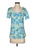 Nanette Lepore 100% Silk Blue Short Sleeve Top Size XS - photo 1