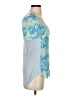 Nanette Lepore 100% Silk Blue Short Sleeve Top Size XS - photo 4