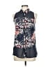 Next Blue Sleeveless Button-Down Shirt Size 6 - photo 1