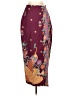 Utopia Print Burgundy Casual Skirt Size S - photo 1