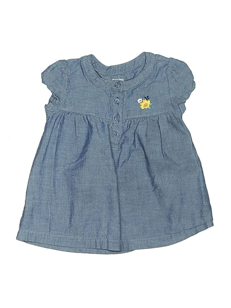 Pre-owned Simple Joys By Carter's Kids' Dress In Blue