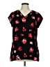 CAbi 100% Polyester Hearts Black Short Sleeve Blouse Size M - photo 1