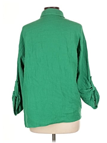 Unbranded 3/4 Sleeve Button-Down Shirt (view 2)