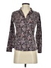 Boden Floral Gray Purple Long Sleeve Blouse Size 4 (petite) - photo 1