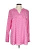 Norm Thompson Pink Long Sleeve Blouse Size L - photo 1