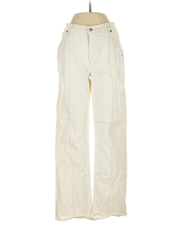 Pre-owned Abercrombie & Fitch Cargo Pants In Ivory