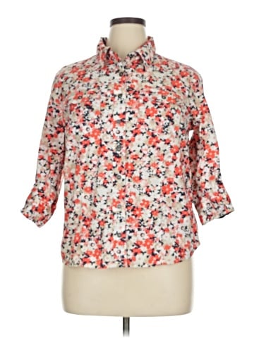 Cj Banks 3/4 Sleeve Button-Down Shirt (view 1)