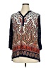Cato 100% Polyester Paisley Blue 3/4 Sleeve Blouse Size XL - photo 1