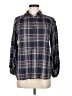 Max Studio 100% Rayon Plaid Blue 3/4 Sleeve Button-Down Shirt Size M (estimated) - photo 1