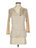 Gerard Darel 100% Cotton Ivory Tan 3/4 Sleeve Blouse Size XS (1) - photo 1