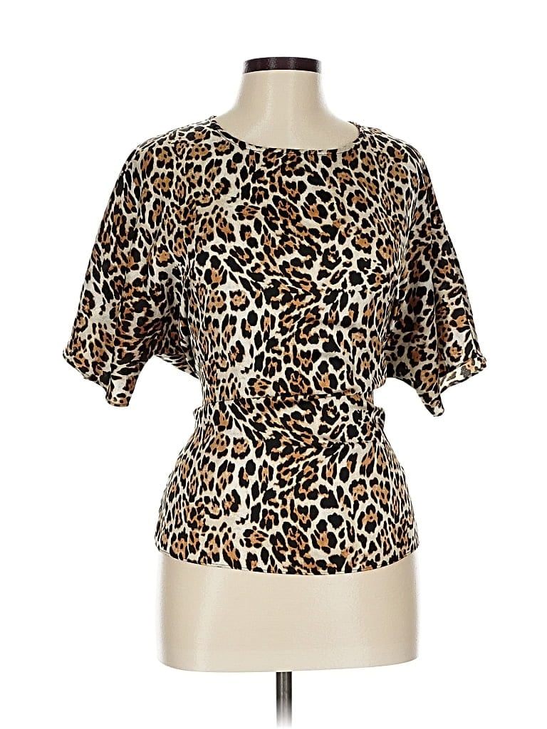 Pre-owned Max Short Sleeve Blouse In Brown