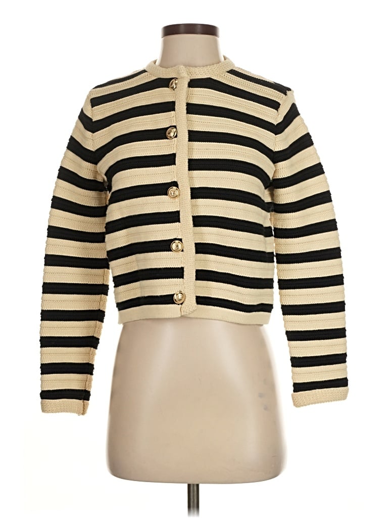 Pre-owned Massimo Dutti Cardigan Sweater In Gold