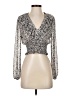 Zara Silver Long Sleeve Blouse Size XS - photo 1