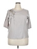 Unbranded 100% Viscose Floral Gray 3/4 Sleeve Blouse Size XXL - photo 1
