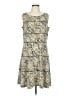 Perceptions Print Gray Casual Dress Size L - photo 1