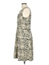 Perceptions Print Gray Casual Dress Size L - photo 5