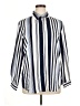 Unbranded 100% Polyester Stripes Blue 3/4 Sleeve Blouse Size 1X - photo 1