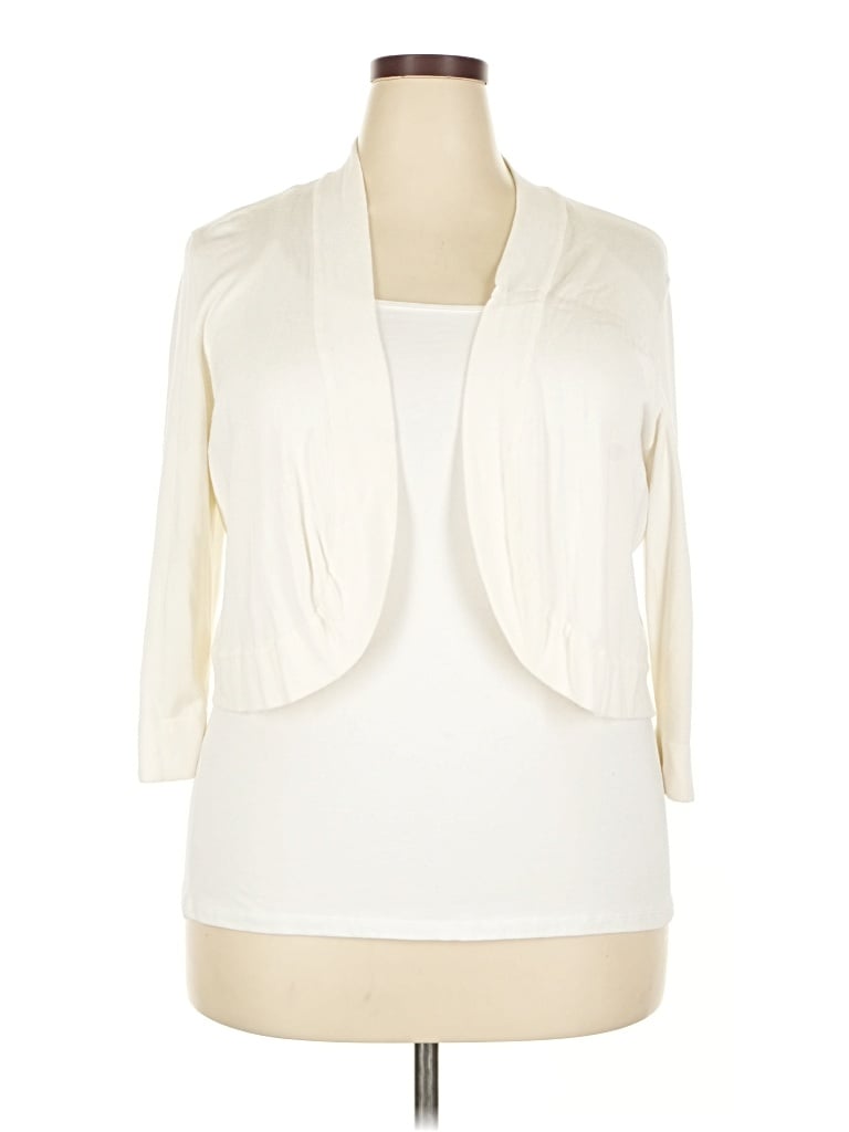 Pre-owned Jessica Howard Cardigan Sweater In White
