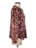 Supply & Demand 100% Polyester Floral Burgundy Long Sleeve Blouse Size S - photo 4
