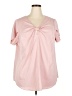 Unbranded 100% Polyester Pink Short Sleeve Blouse Size 2X - photo 1