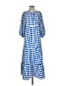 Unbranded 100% Polyester Checkered-gingham Blue Casual Dress Size S - photo 1