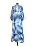 Unbranded 100% Polyester Checkered-gingham Blue Casual Dress Size S - photo 2