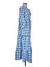 Unbranded 100% Polyester Checkered-gingham Blue Casual Dress Size S - photo 4