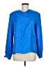 Carlisle 100% Silk Blue Long Sleeve Silk Top Size 8 - photo 1