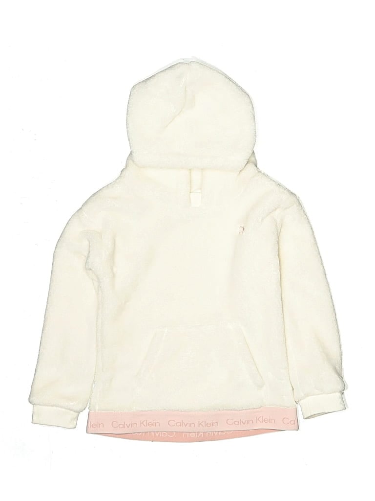 Pre-owned Calvin Klein Kids' Pullover Hoodie In White
