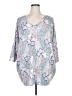 Pink Blue Green 3/4 Sleeve Blouse Size 1X - photo 1