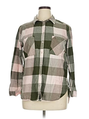 Divided by H&M 3/4 Sleeve Button-Down Shirt (view 1)
