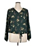 Tua 100% Polyester Green Long Sleeve Blouse Size XL - photo 1